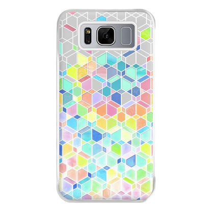 Bright Hexagon Pattern Phone Case for Galaxy S8 Plus