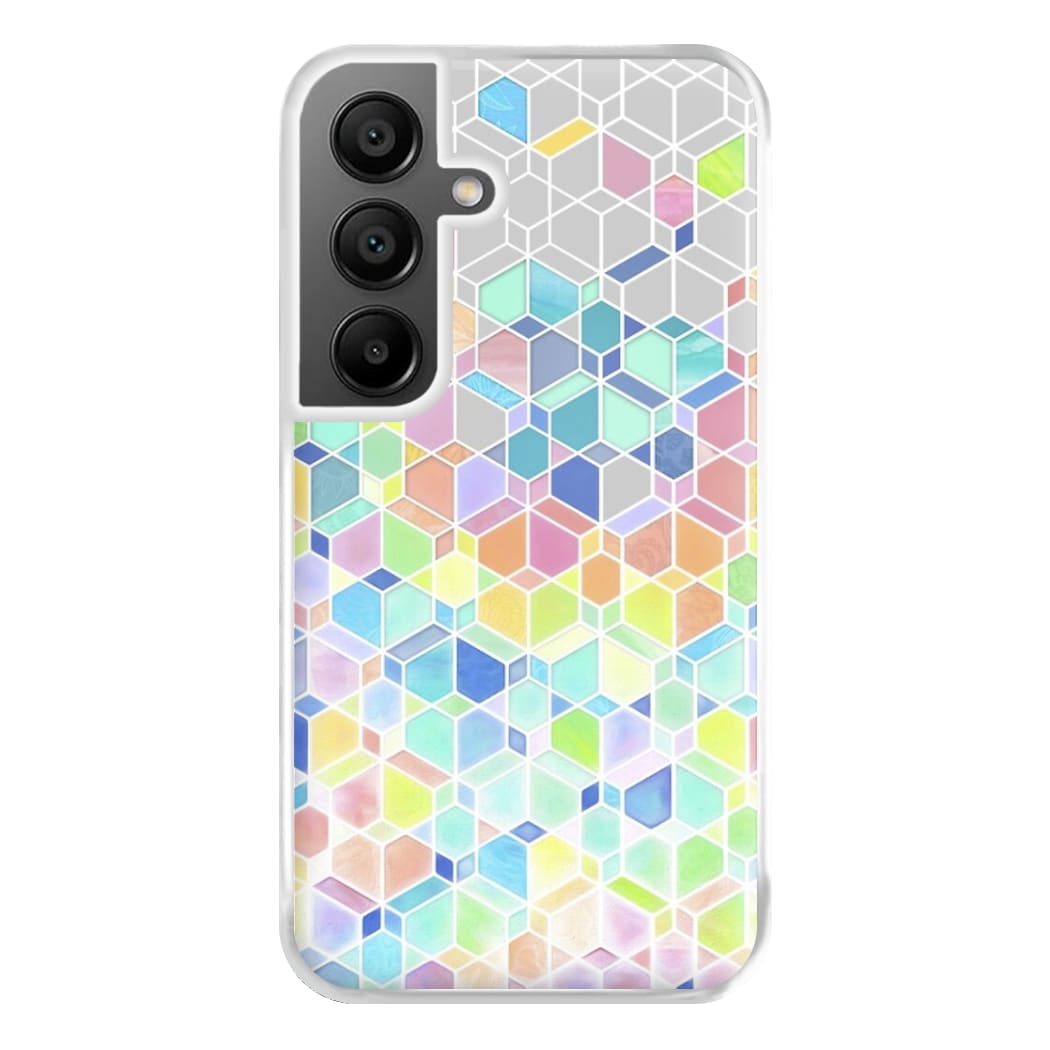 Bright Hexagon Pattern Phone Case for Galaxy A55