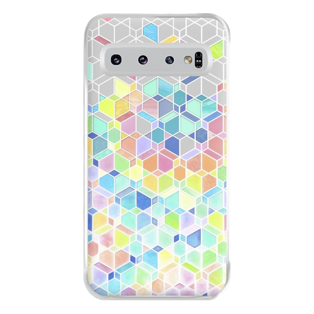 Bright Hexagon Pattern Phone Case for Galaxy S10 Plus