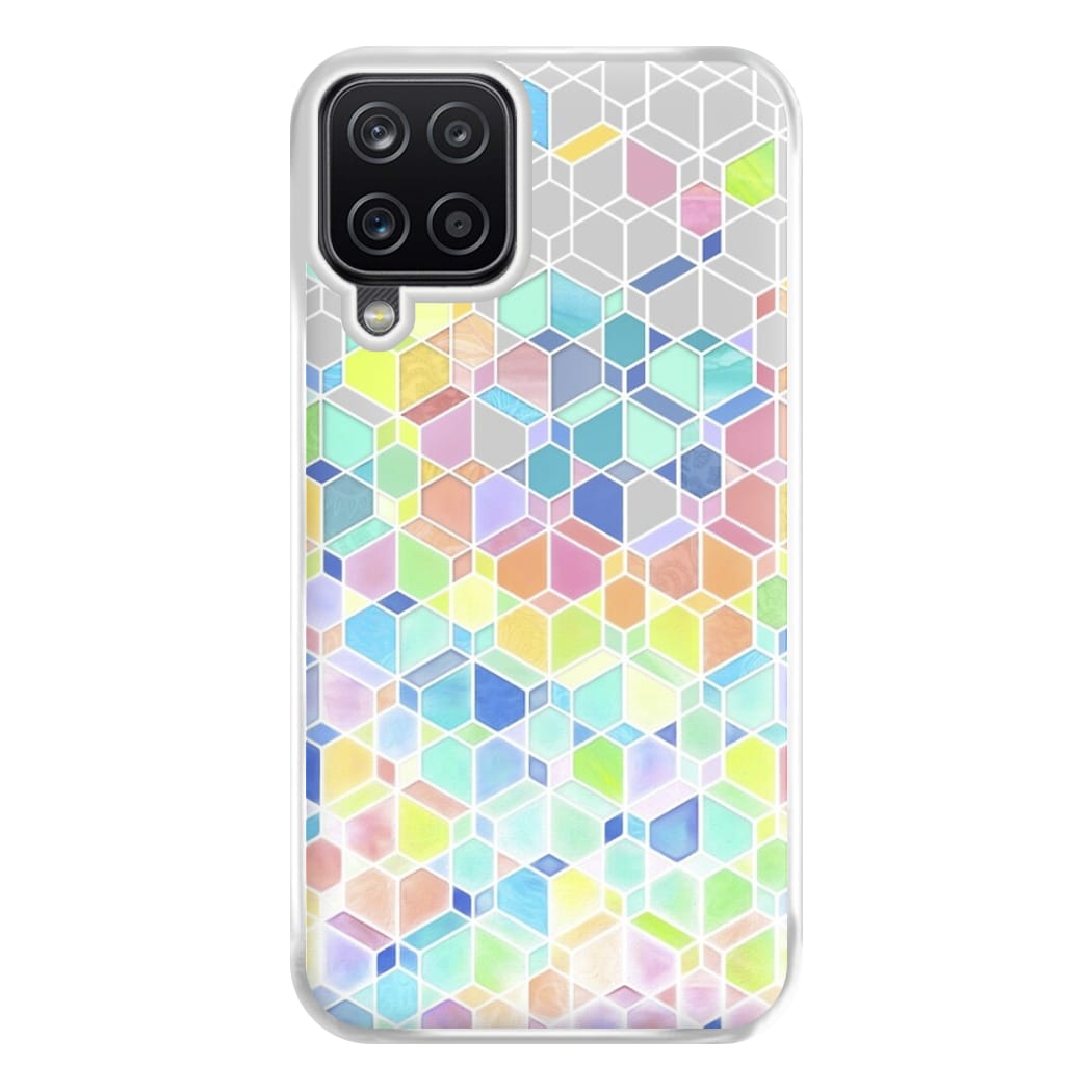 Bright Hexagon Pattern Phone Case for Galaxy A12