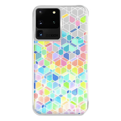 Bright Hexagon Pattern Phone Case for Galaxy S20 Ultra