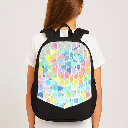 Bright Hexagon Pattern Large School Bag