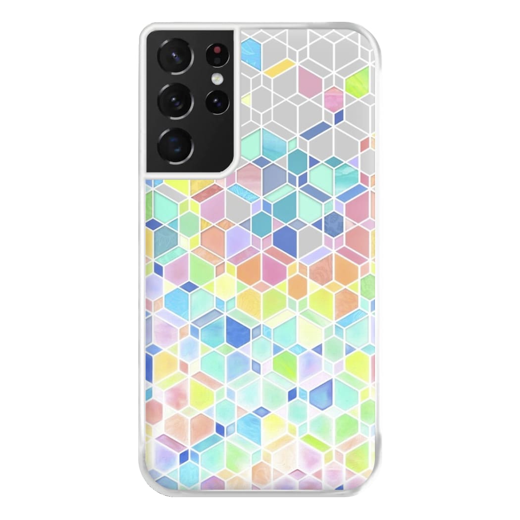 Bright Hexagon Pattern Phone Case for Galaxy S21 Ultra