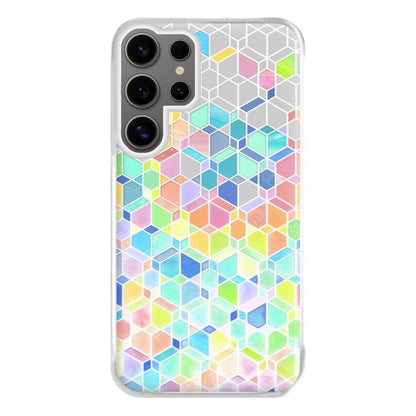 Bright Hexagon Pattern Phone Case for Galaxy S24 Ultra