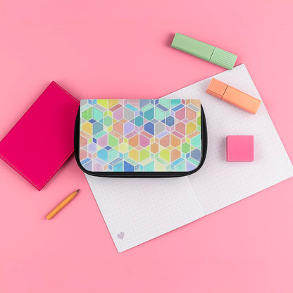 Bright Hexagon Pattern Pencil Case