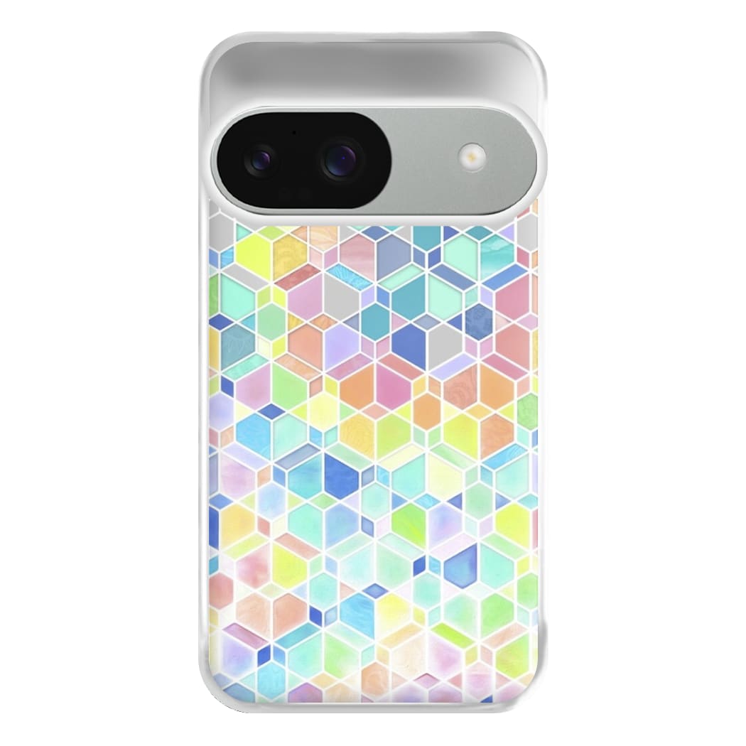 Bright Hexagon Pattern Phone Case for Google Pixel 9 / 9 Pro