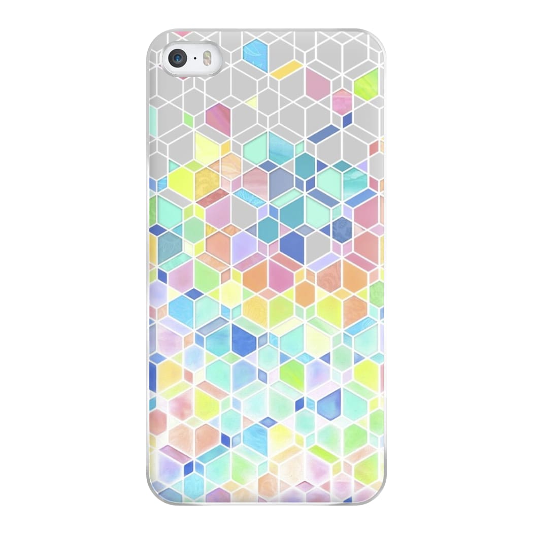 Bright Hexagon Pattern Phone Case for iPhone 5 / 5s / SE 2016