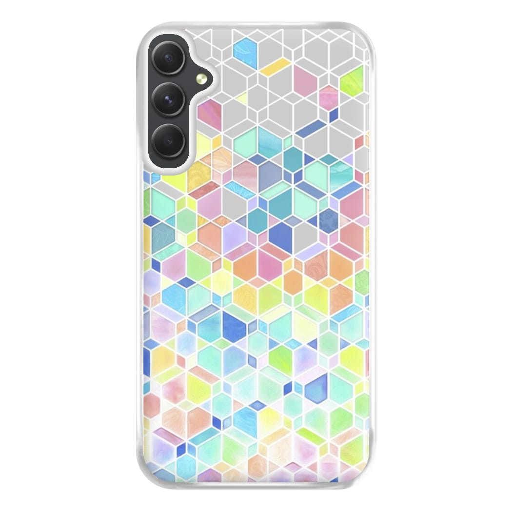 Bright Hexagon Pattern Phone Case for Galaxy A54