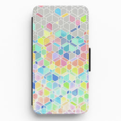 Bright Hexagon Pattern Flip / Wallet Phone Case