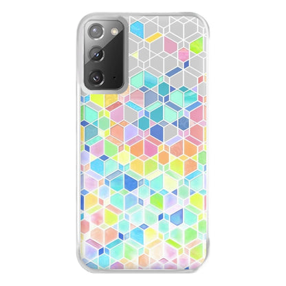 Bright Hexagon Pattern Phone Case for Galaxy Note 20 Ultra