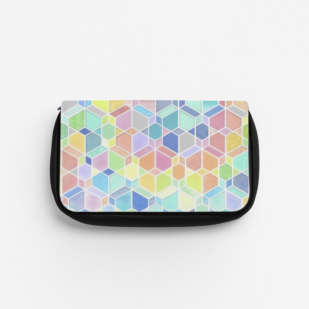 Bright Hexagon Pattern Pencil Case