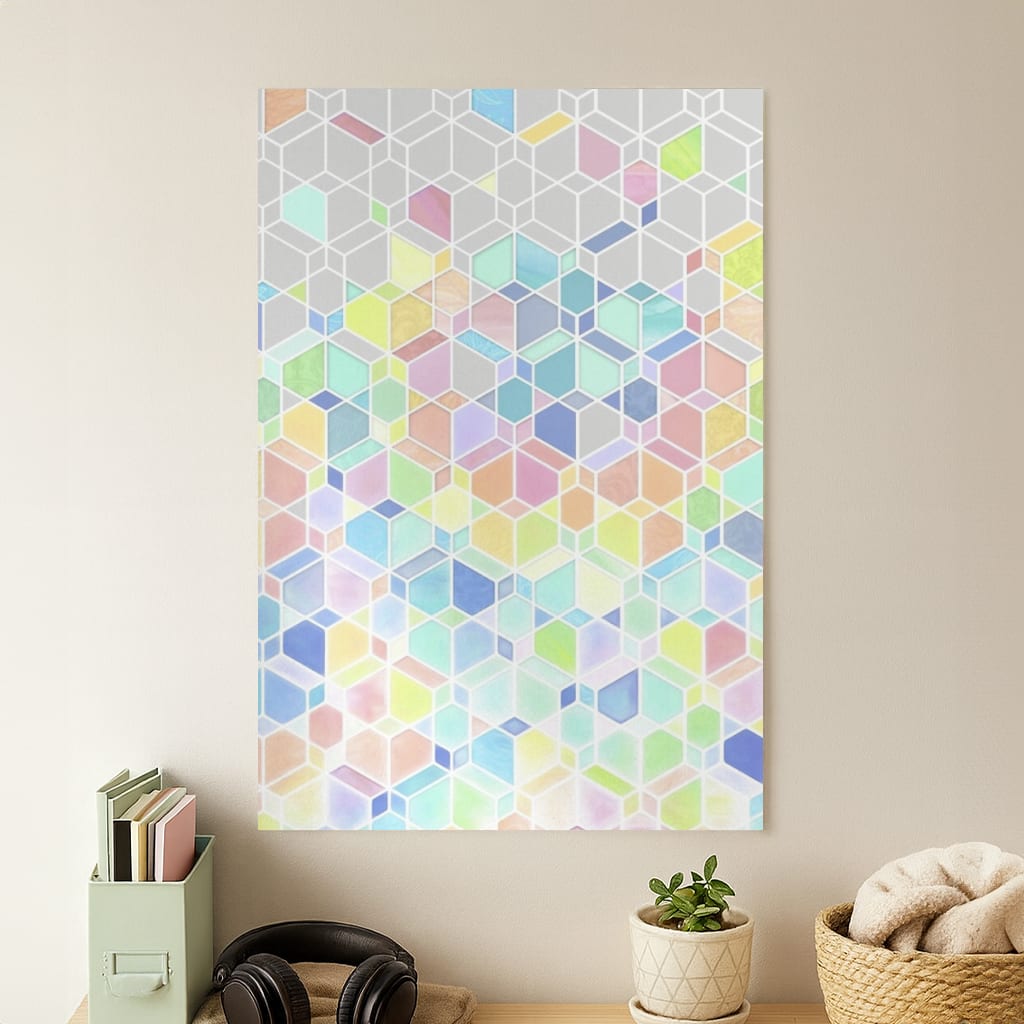 Bright Hexagon Pattern Poster