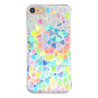 Bright Hexagon Pattern Phone Case for iPhone 6 / 7 / 8 / SE