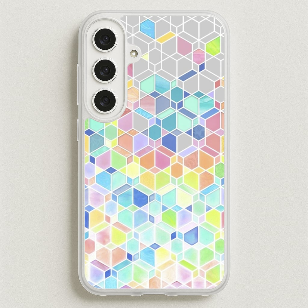 Bright Hexagon Pattern Phone Case for Galaxy S25FE