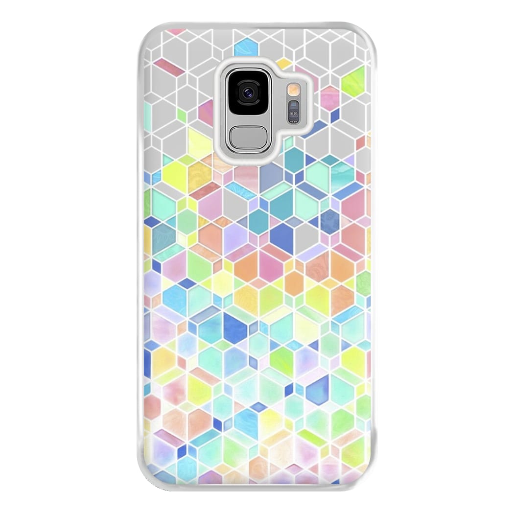 Bright Hexagon Pattern Phone Case for Galaxy S9 Plus