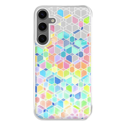 Bright Hexagon Pattern Phone Case for Galaxy S24FE