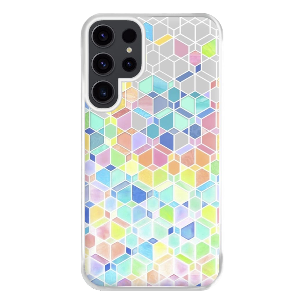 Bright Hexagon Pattern Phone Case for Galaxy S23 Ultra