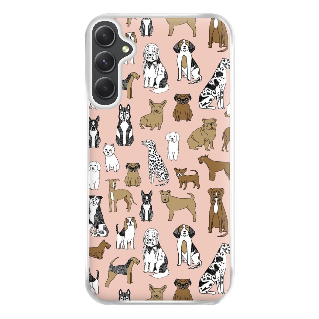 Dog Breeds - Animal Pattern Phone Case for Galaxy A14