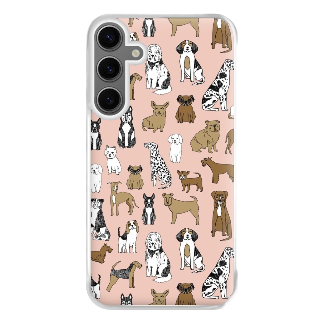 Dog Breeds - Animal Pattern Phone Case for Galaxy S24FE