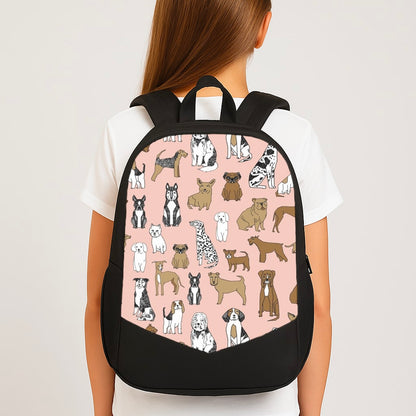 Dog Breeds - Animal Pattern Large School Bag