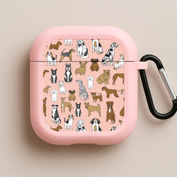 Dog Breeds - Animal Pattern Pink AirPods Case