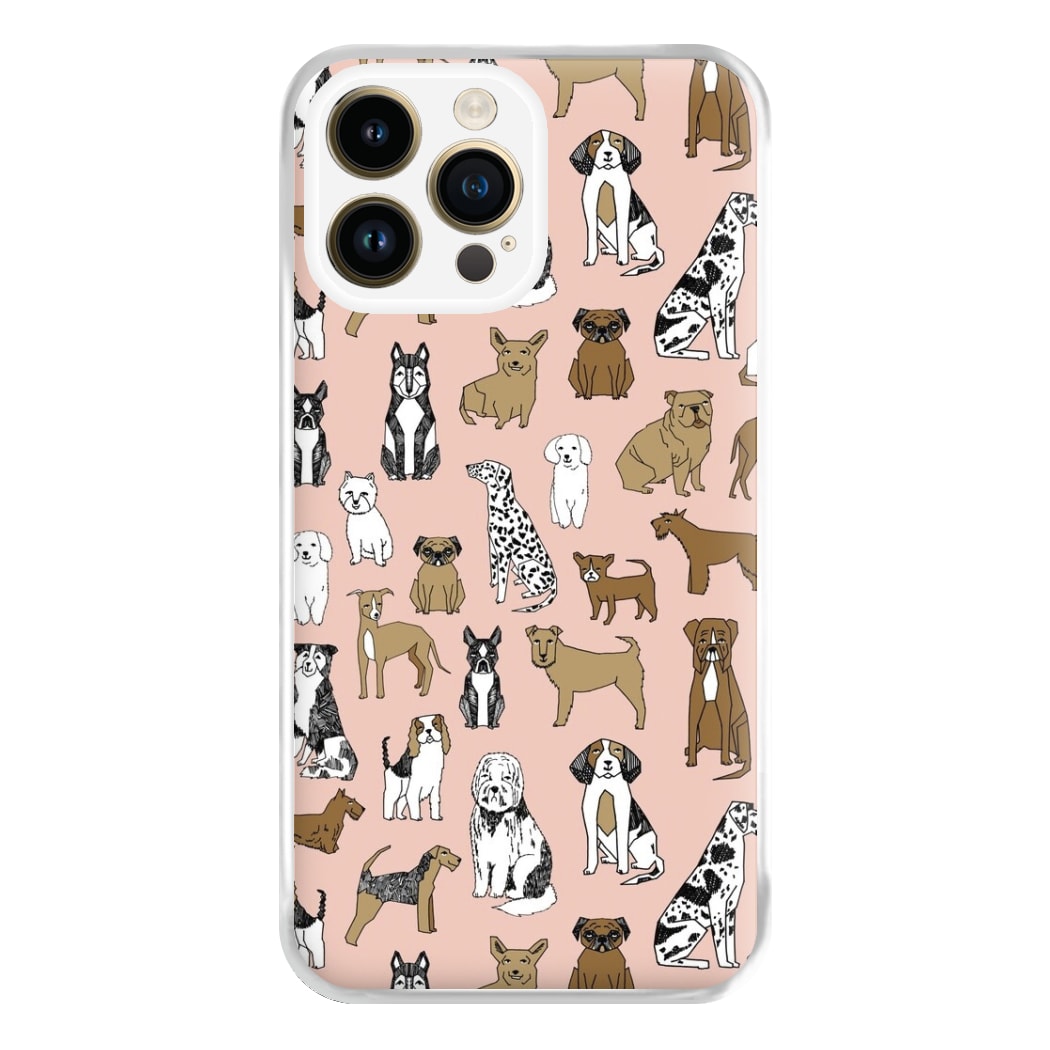 Dog Breeds - Animal Pattern Phone Case for iPhone 14 Pro Max