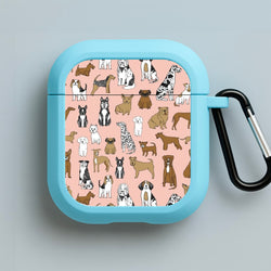 Dog Breeds - Animal Pattern Blue AirPods Case