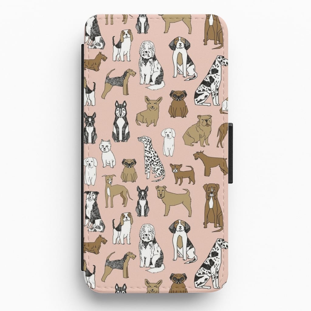 Dog Breeds - Animal Pattern Flip / Wallet Phone Case