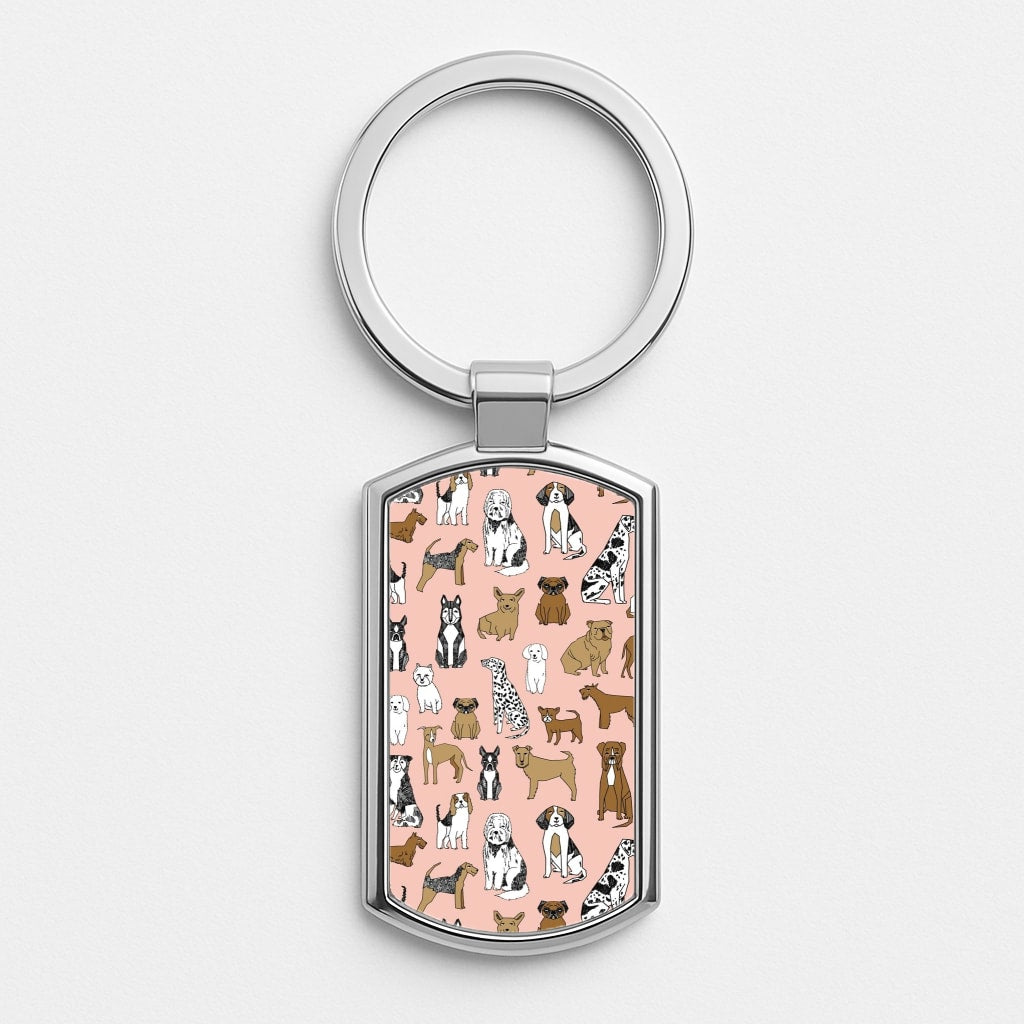 Dog Breeds - Animal Pattern Luxury Keyring