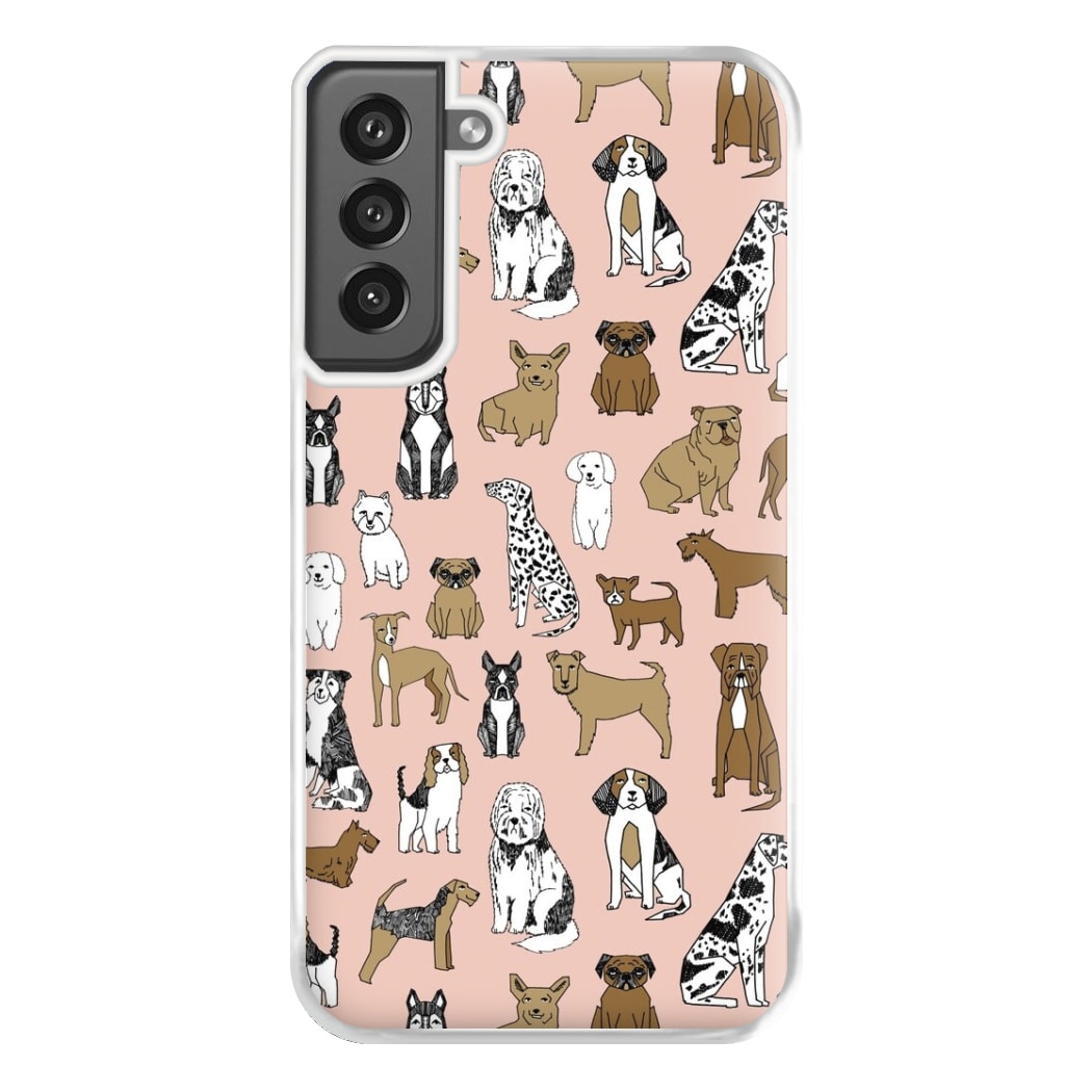 Dog Breeds - Animal Pattern Phone Case for Galaxy S21FE