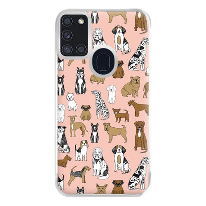 Dog Breeds - Animal Pattern Phone Case for Galaxy A21s