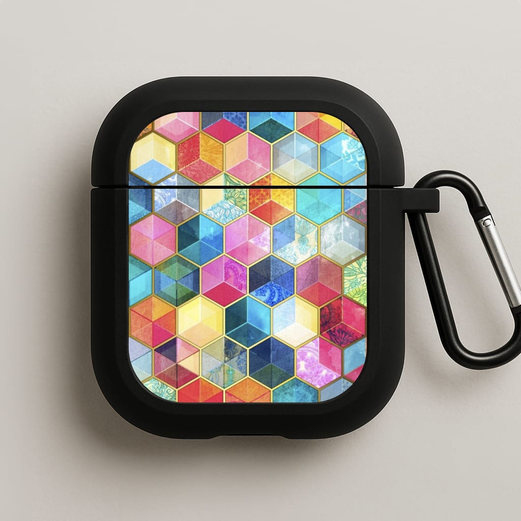 Colourful Honeycomb Pattern AirPods Case