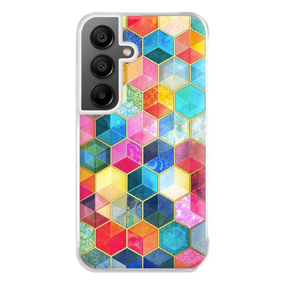 Colourful Honeycomb Pattern Phone Case for Galaxy A55