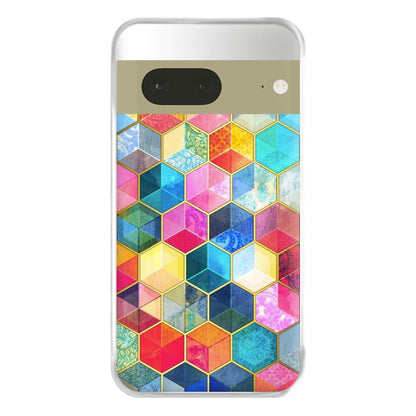 Colourful Honeycomb Pattern Phone Case for Google Pixel 7a