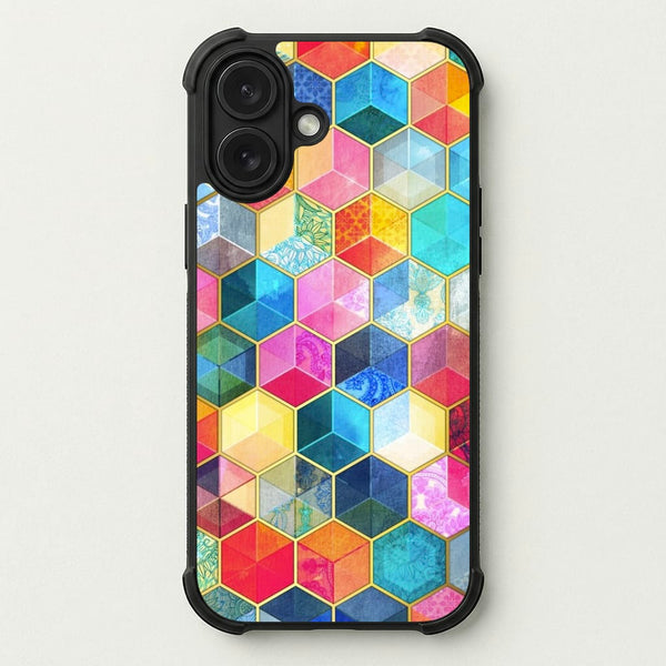 Colourful Honeycomb Pattern Phone Case — Bumper case