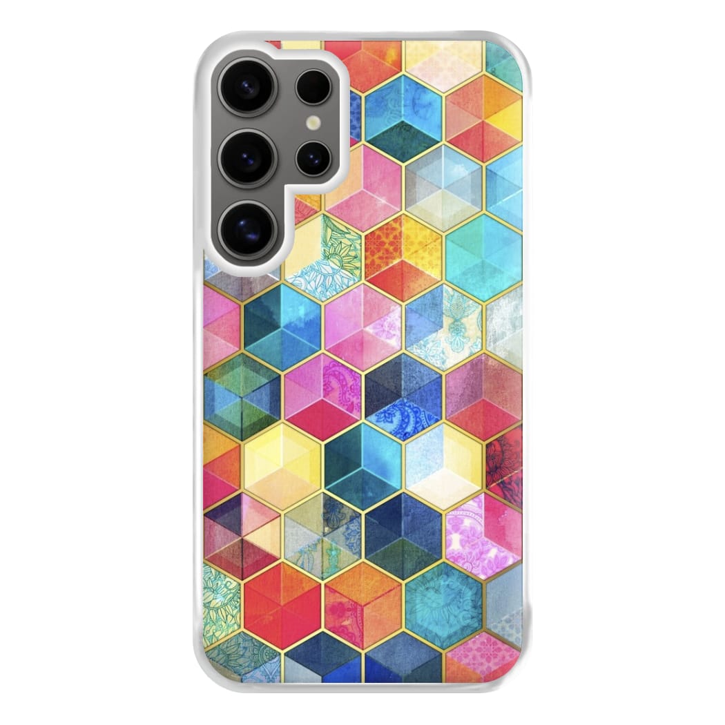 Colourful Honeycomb Pattern Phone Case for Galaxy S24 Ultra