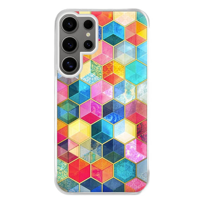 Colourful Honeycomb Pattern Phone Case for Galaxy S24 Ultra