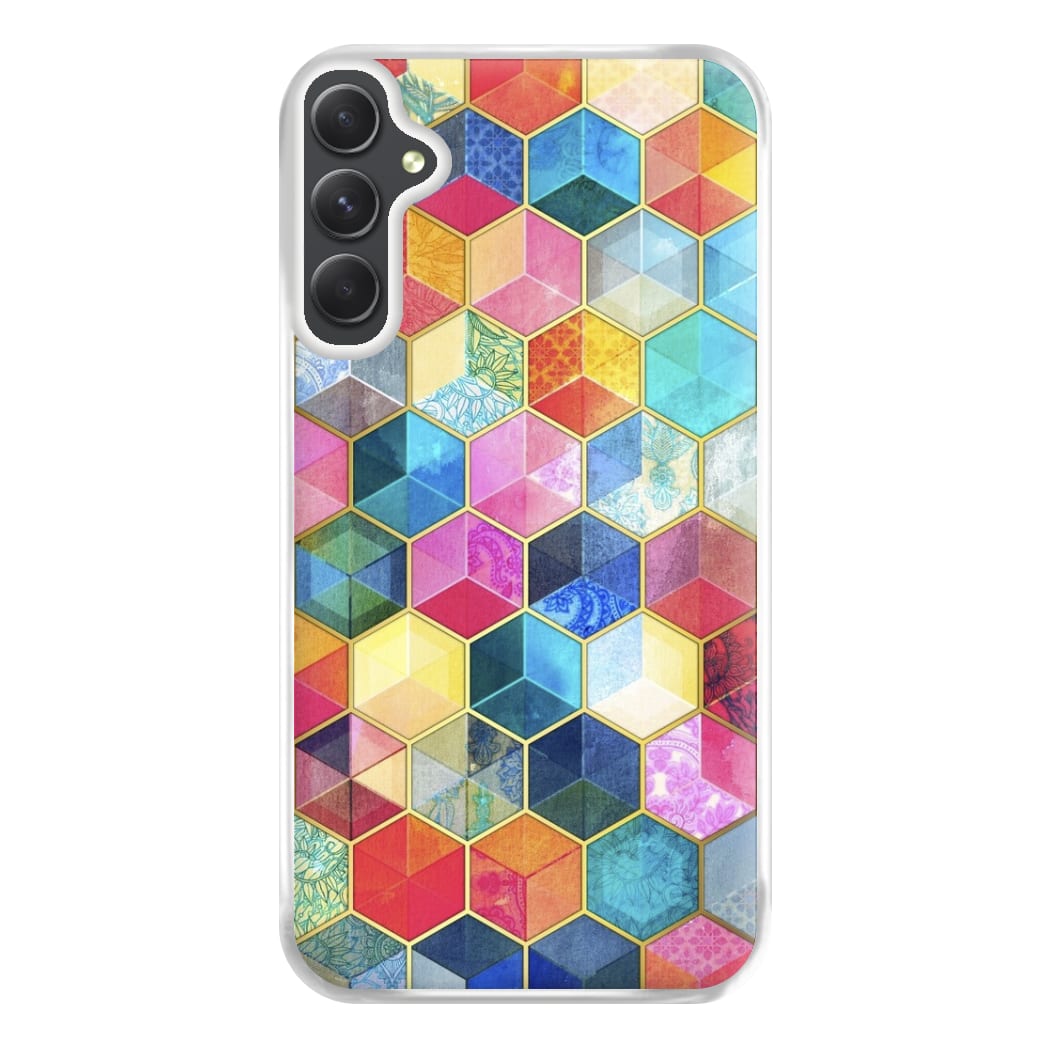 Colourful Honeycomb Pattern Phone Case for Galaxy A14