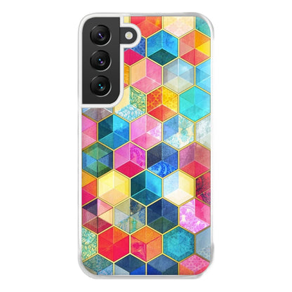 Colourful Honeycomb Pattern Phone Case for Galaxy S22 Plus