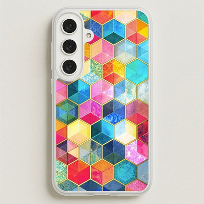 Colourful Honeycomb Pattern Phone Case for Galaxy S25FE