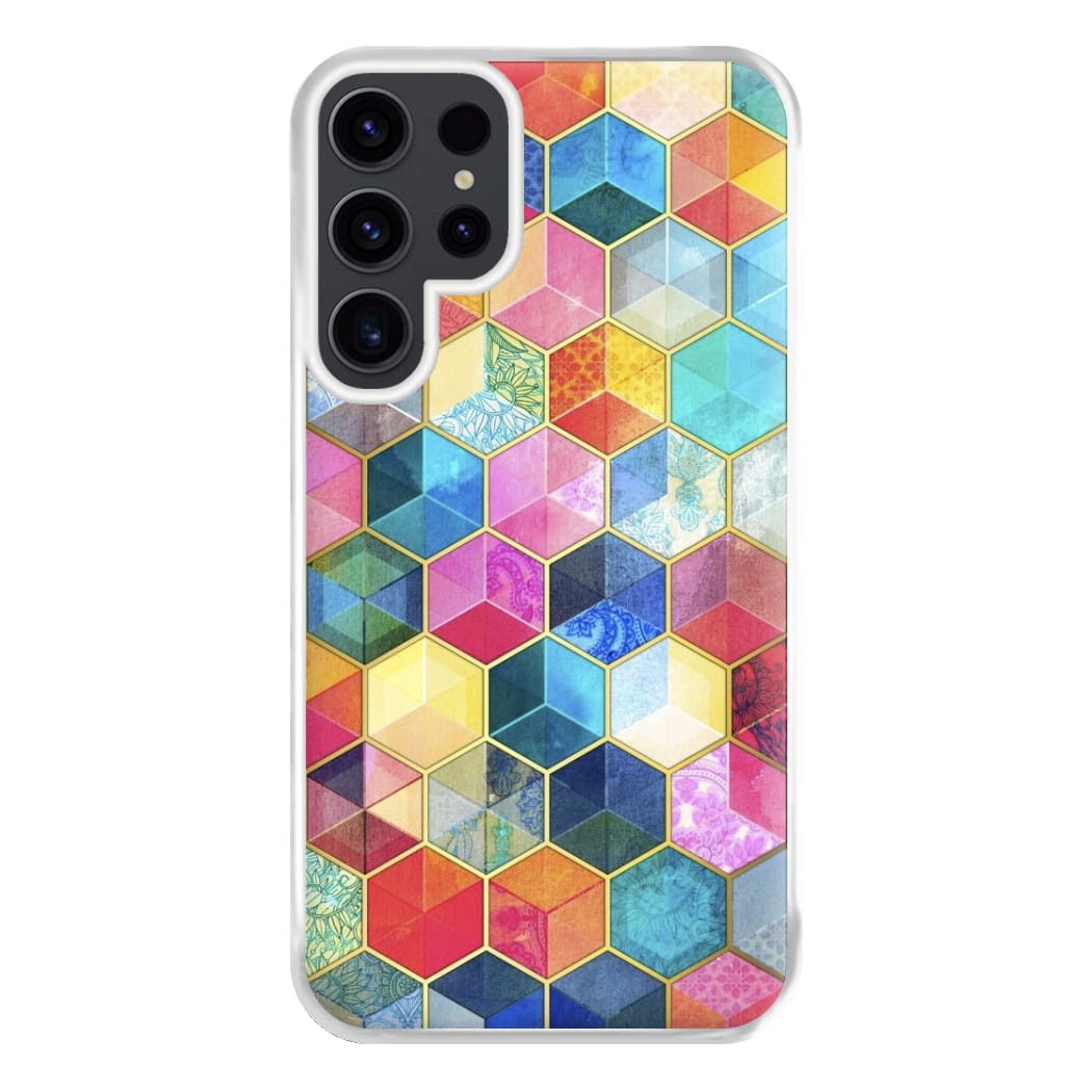 Colourful Honeycomb Pattern Phone Case for Galaxy S23 Ultra