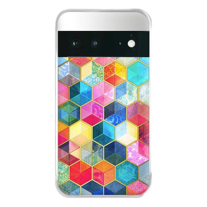 Colourful Honeycomb Pattern Phone Case for Google Pixel 6a