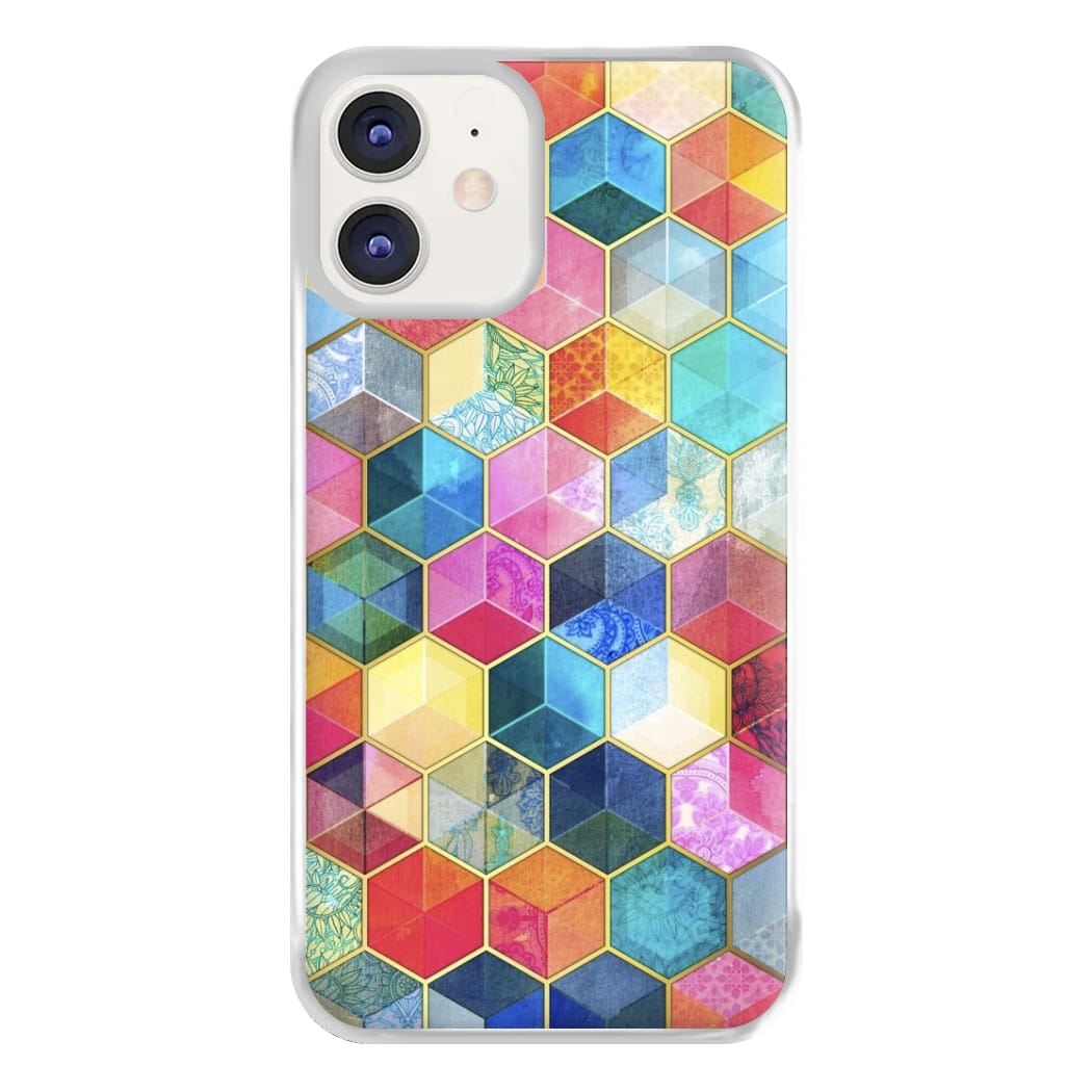 Colourful Honeycomb Pattern Phone Case for iPhone 12 / 12 Pro