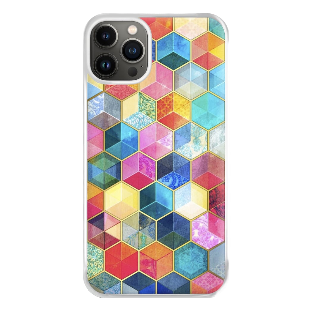 Colourful Honeycomb Pattern Phone Case for iPhone 13