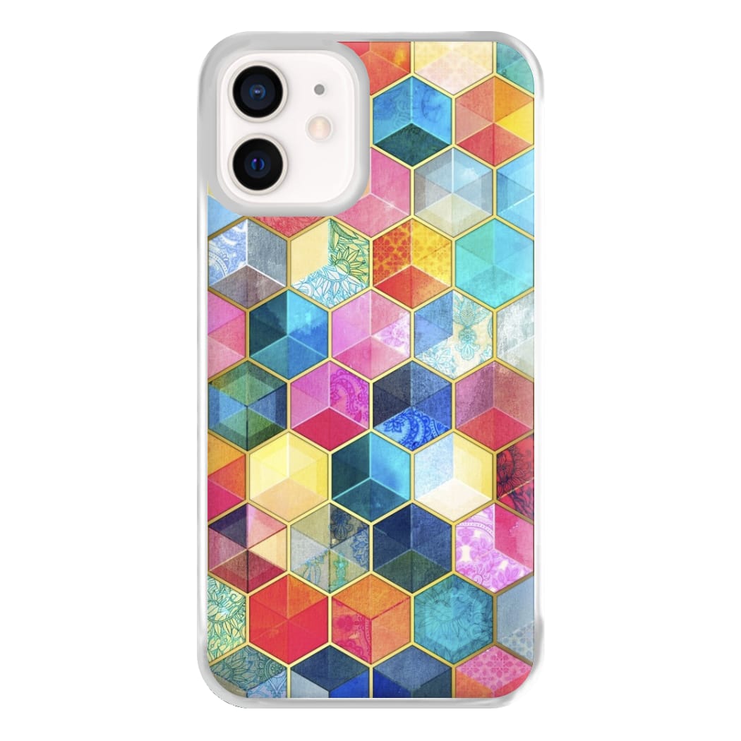 Colourful Honeycomb Pattern Phone Case for iPhone 12 Mini