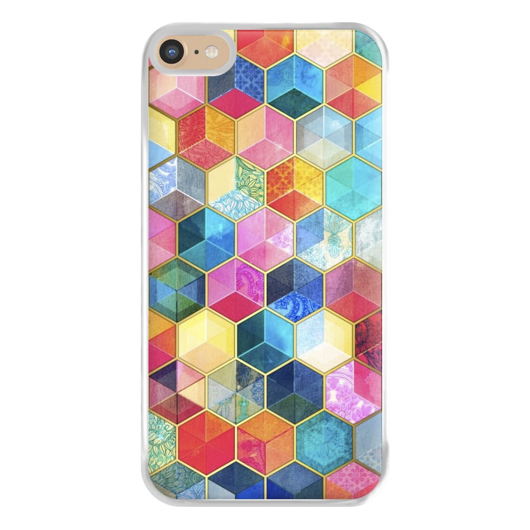 Colourful Honeycomb Pattern Phone Case for iPhone 6 Plus / 7 Plus / 8 Plus