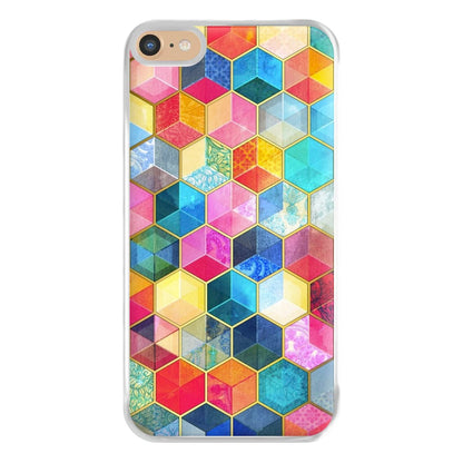 Colourful Honeycomb Pattern Phone Case for iPhone 6 Plus / 7 Plus / 8 Plus