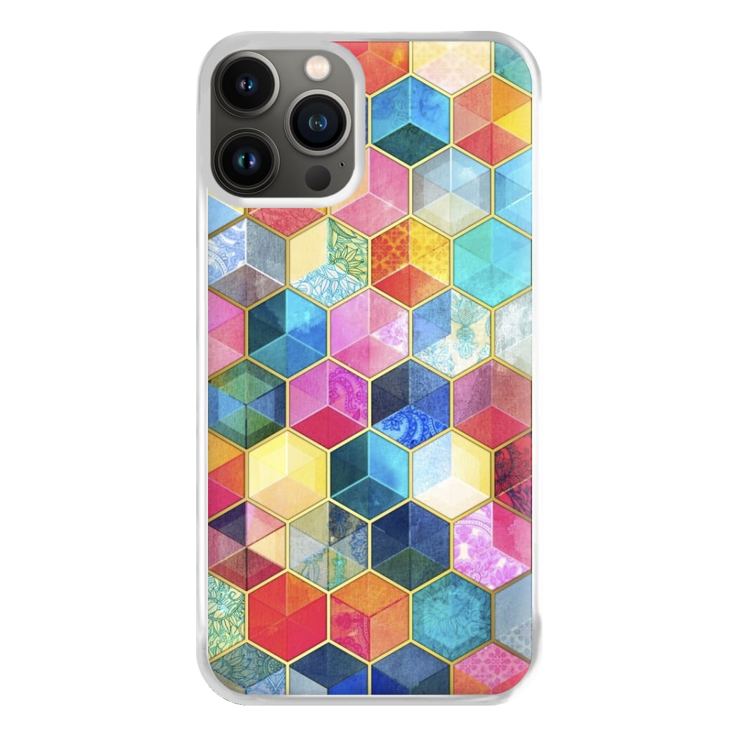 Colourful Honeycomb Pattern Phone Case for iPhone 13 Pro Max