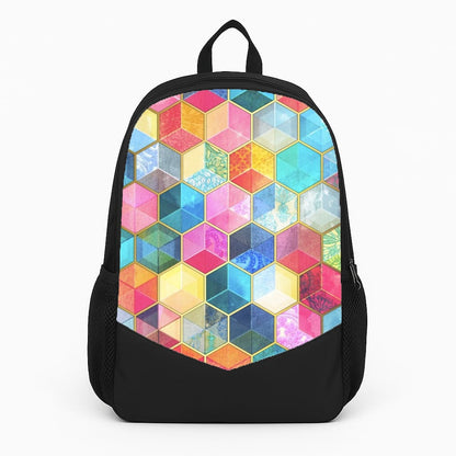 Colourful Honeycomb Pattern Large Backpack