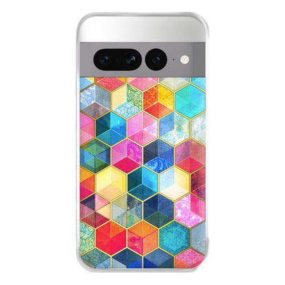 Colourful Honeycomb Pattern Phone Case for Google Pixel 7 Pro